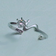 925純銀鍍18K CZ 女裝(爪鑲)戒指