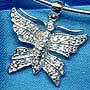 925 Sterling Silver with CZ Stones Pendant+Silver Choke