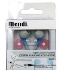 Mendi® ear headphone- white, pink, blue